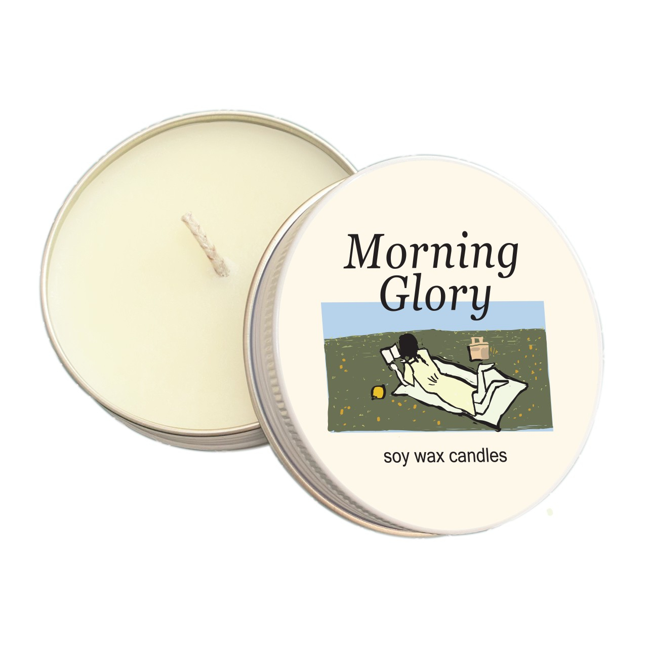 Morning glory soy wax candle
