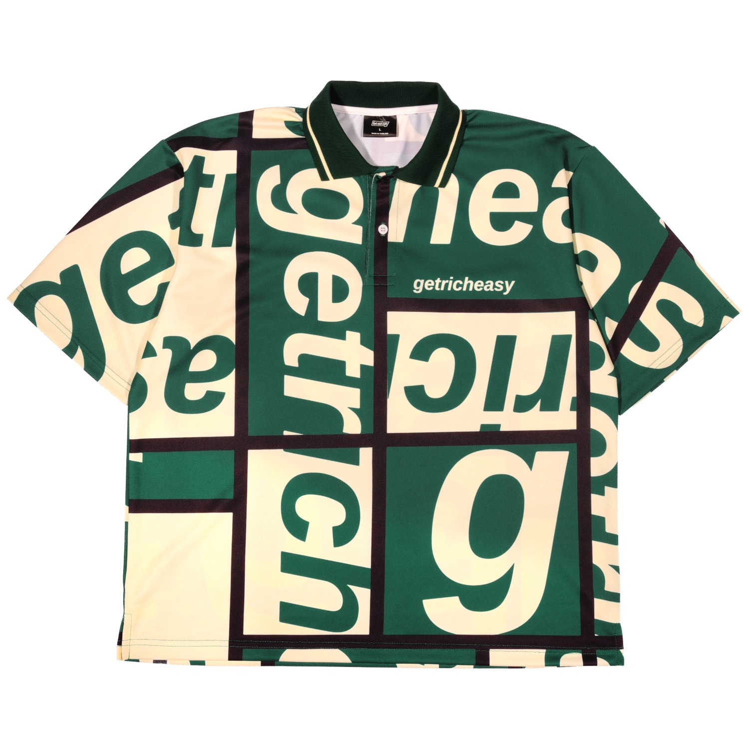 getricheasy™ Block Logo Oversized Polo Shirts (Green)