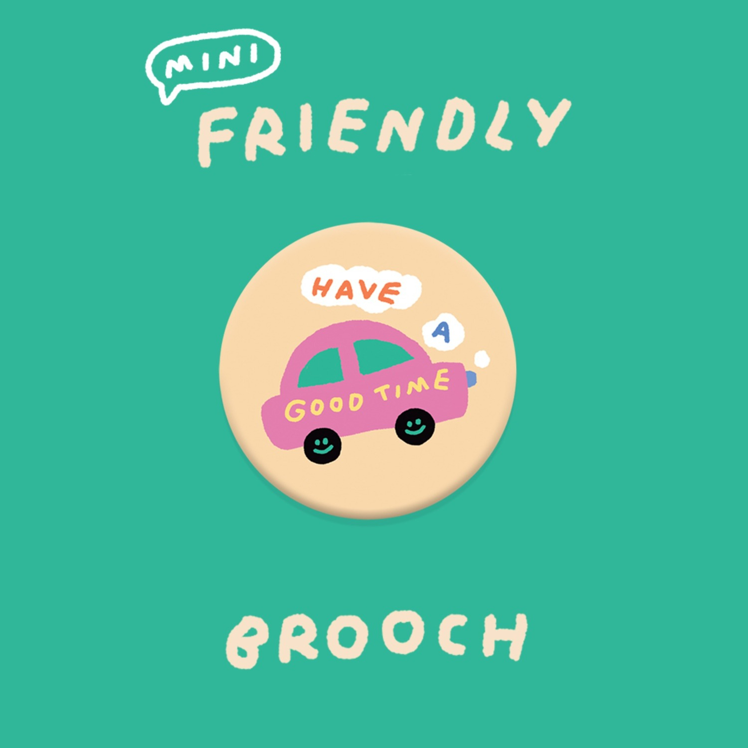 mini friendly brooch : car