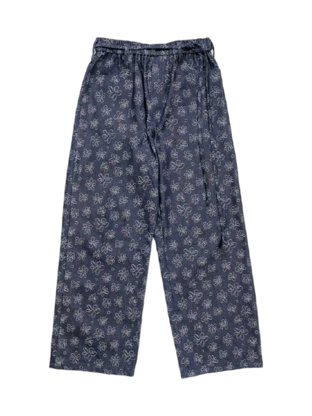 CLUB ✿ 12 Club Wide-Legs Relaxed Denim Pants in Floral Navy