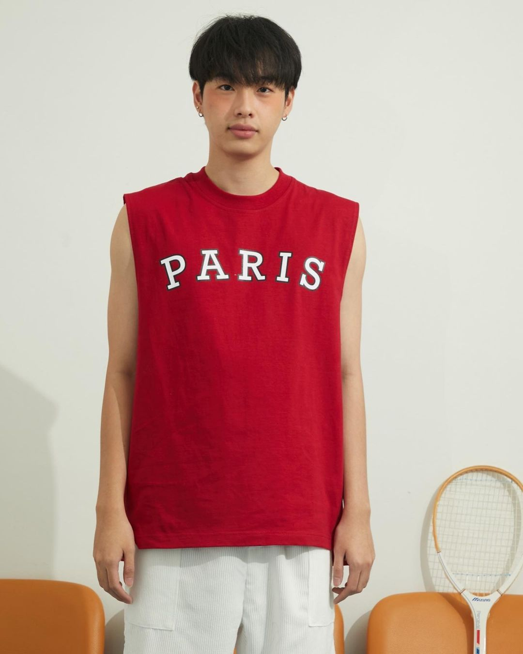 "Paris" Bobby Sleeveless Shirt (Red)
