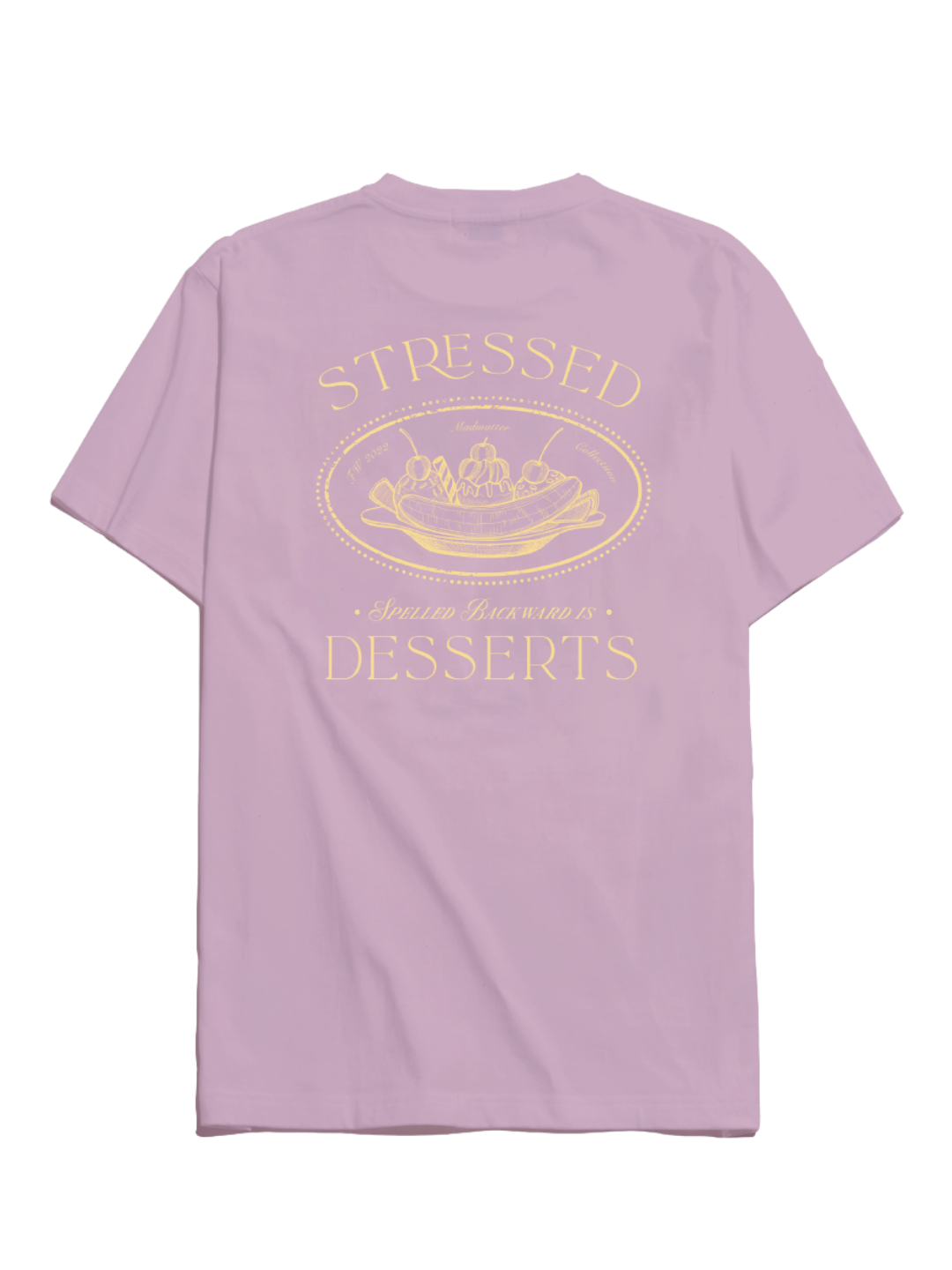 Stressed-Desserts Tee (Lilac)