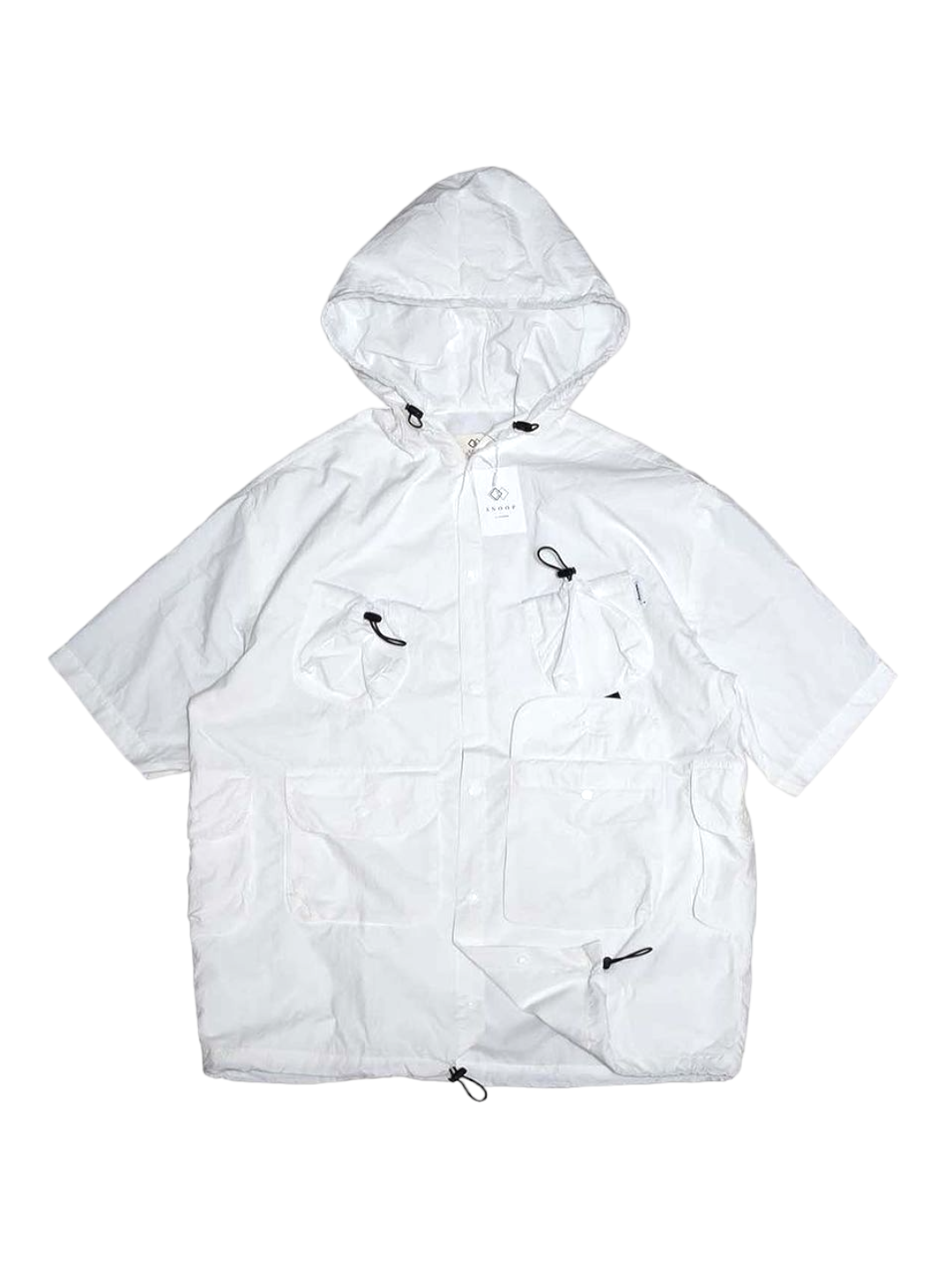 Outdoor Nylon Hoodies 6 pocket Shirt (White)