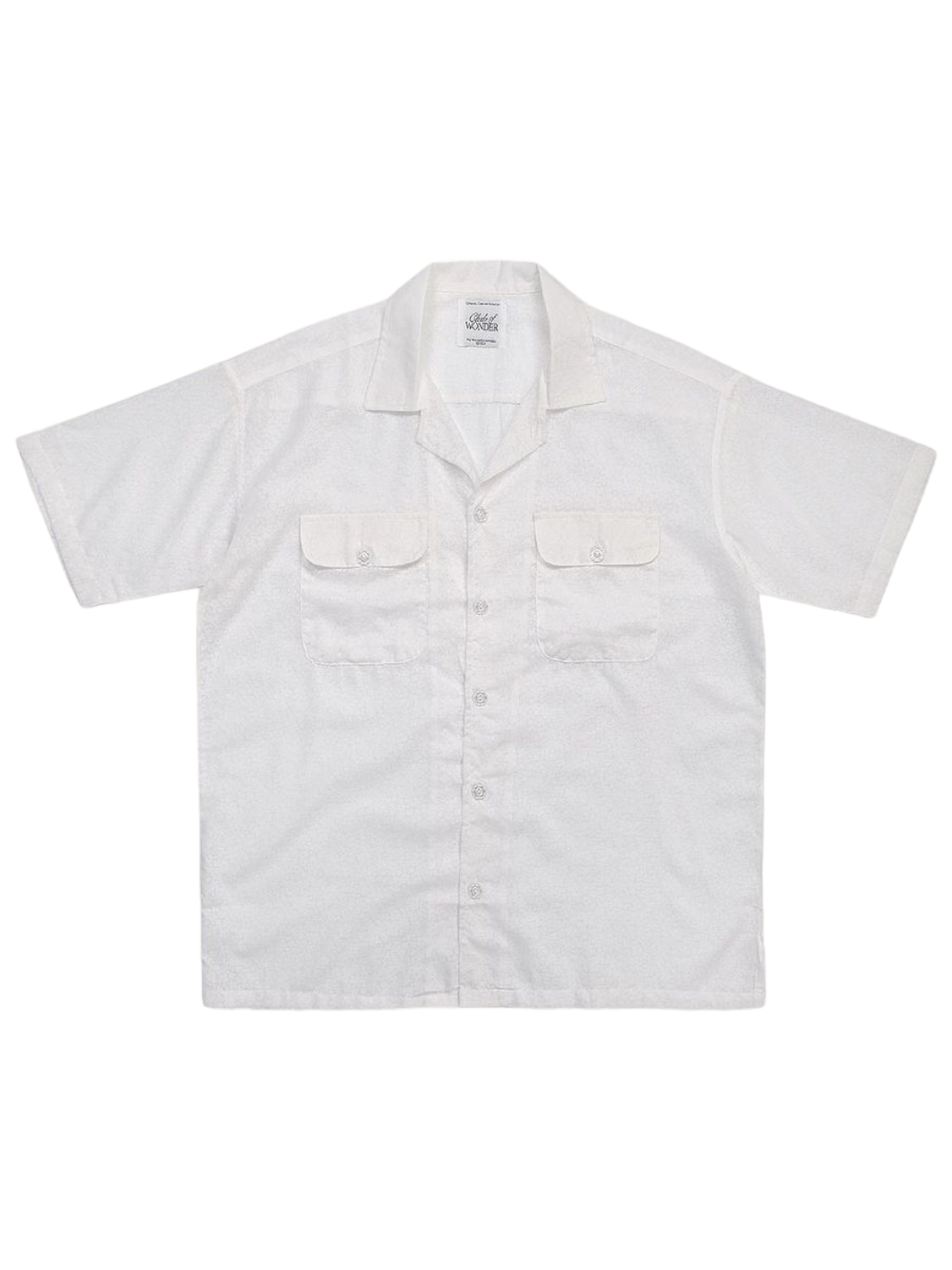 CLUB ✿ 01 Floral-Sheer Resort Shirt in White