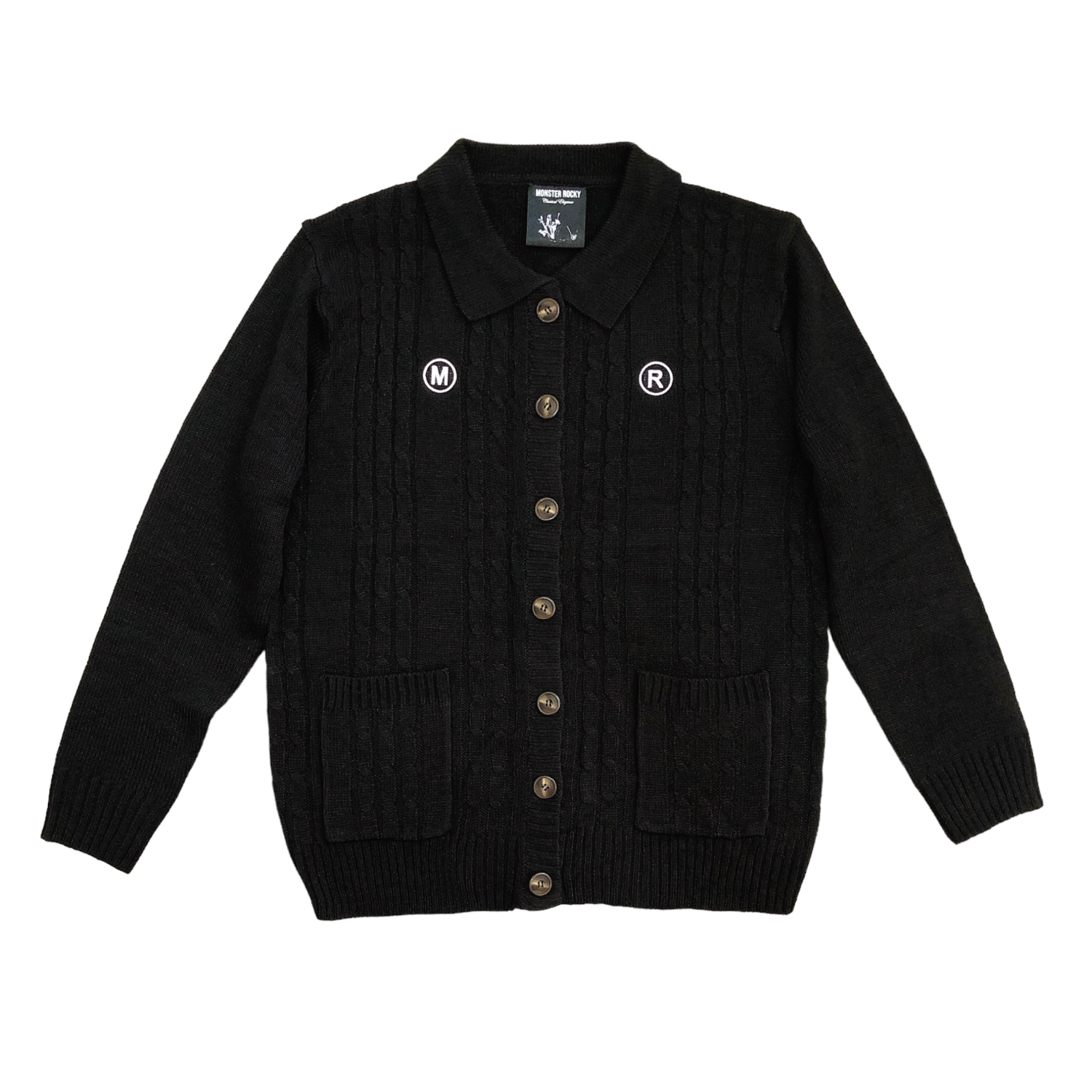 Daniel Buttoned Knit Jacket (Black)