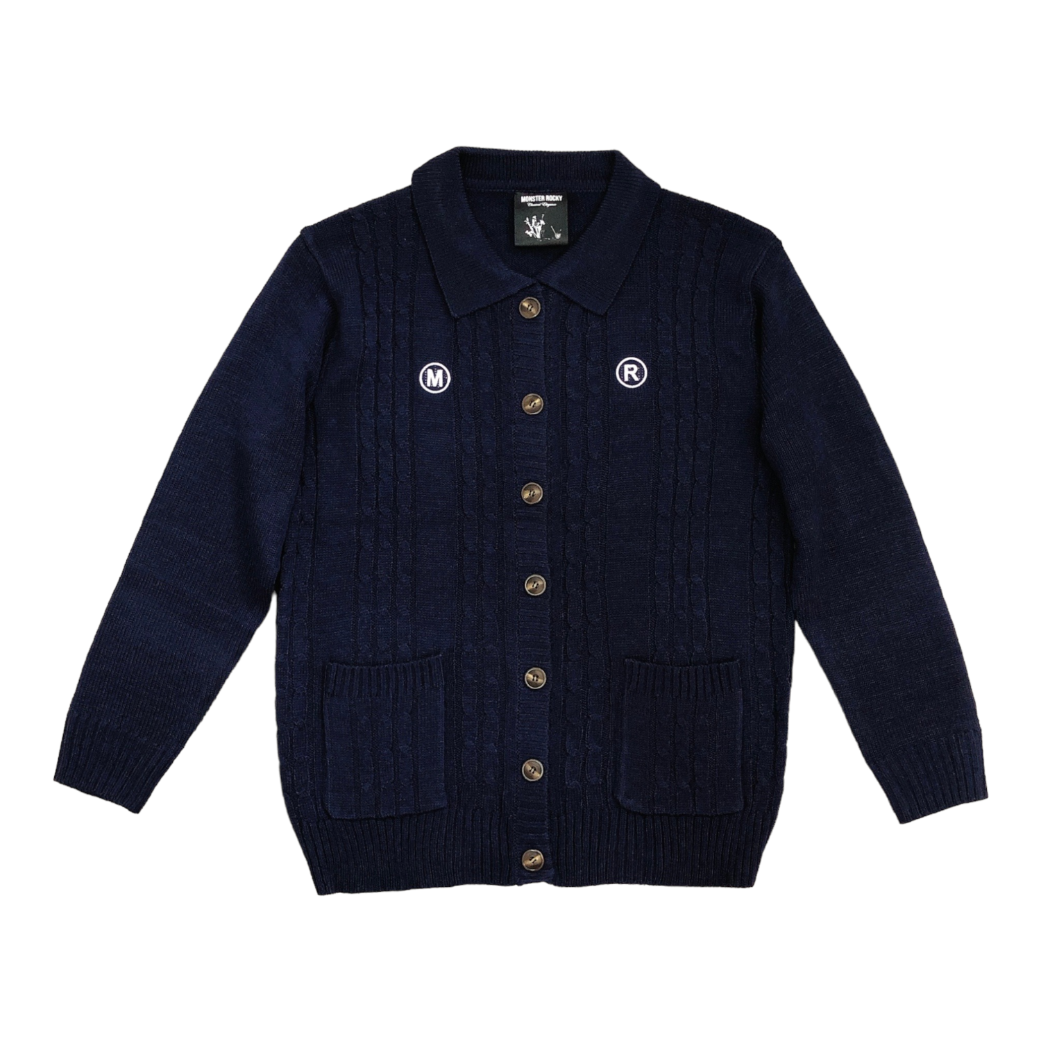 Daniel Buttoned Knit Jacket (Blue)