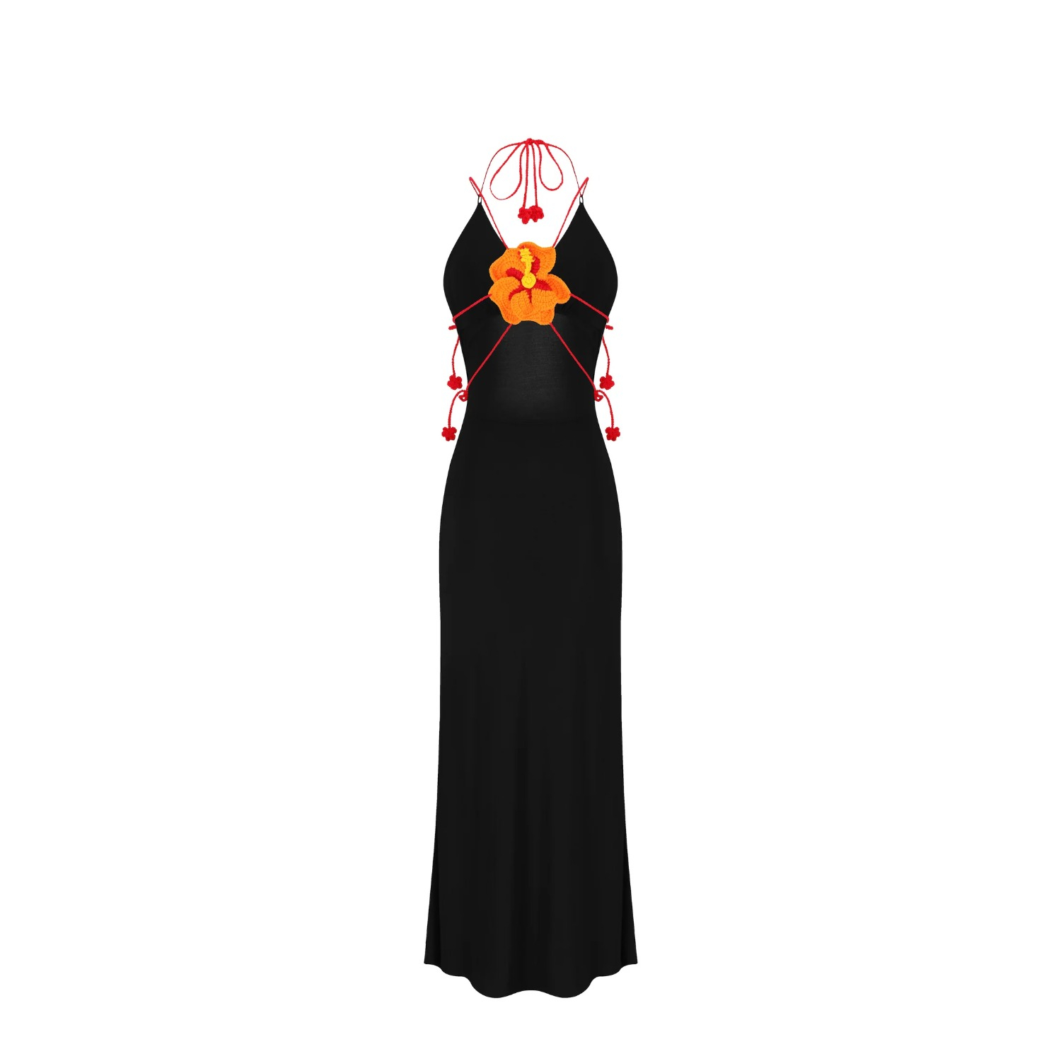 Hibiscus maxi Dress (Black)