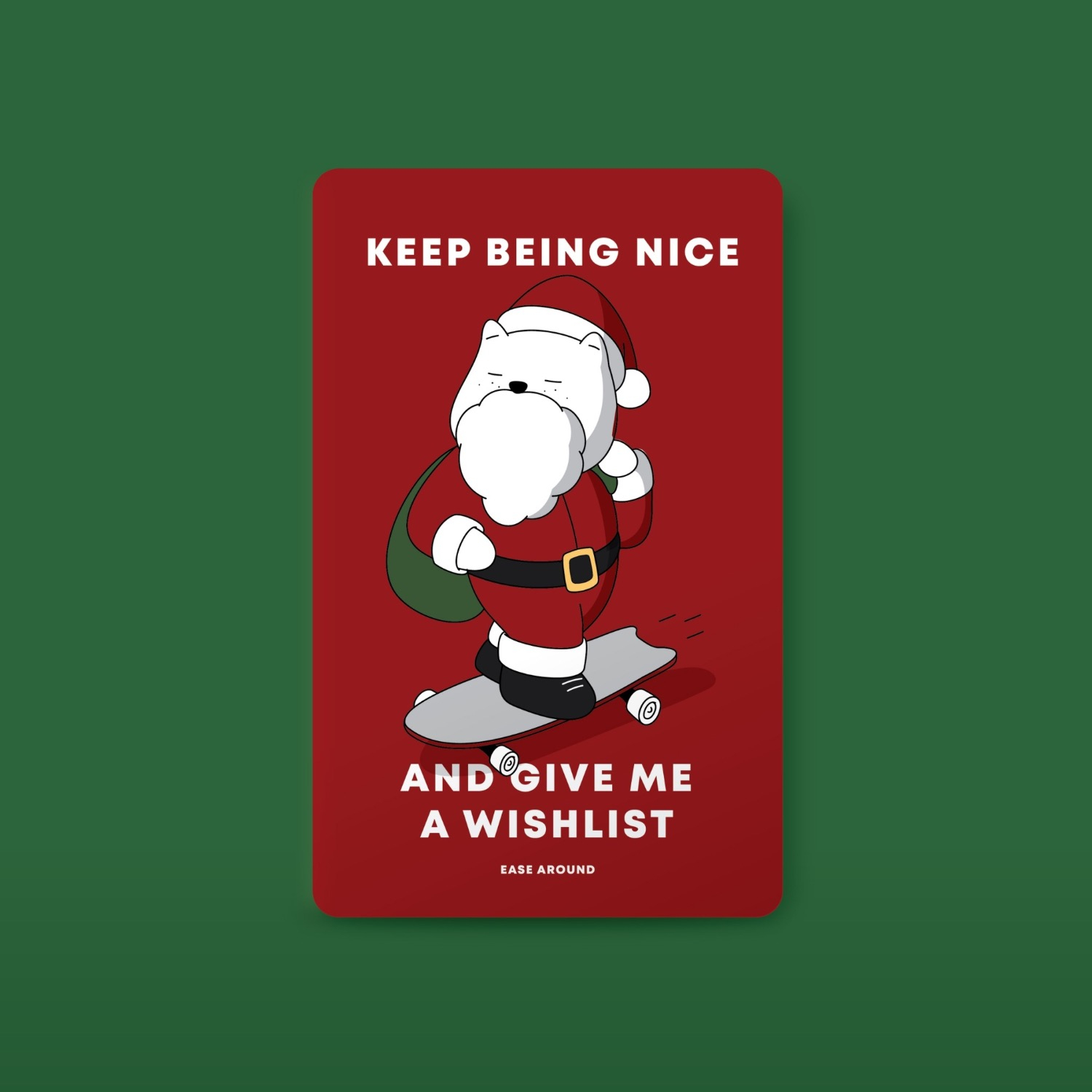 CARD STICKER - KEEP BEING NICE WITH SANTA MEOW