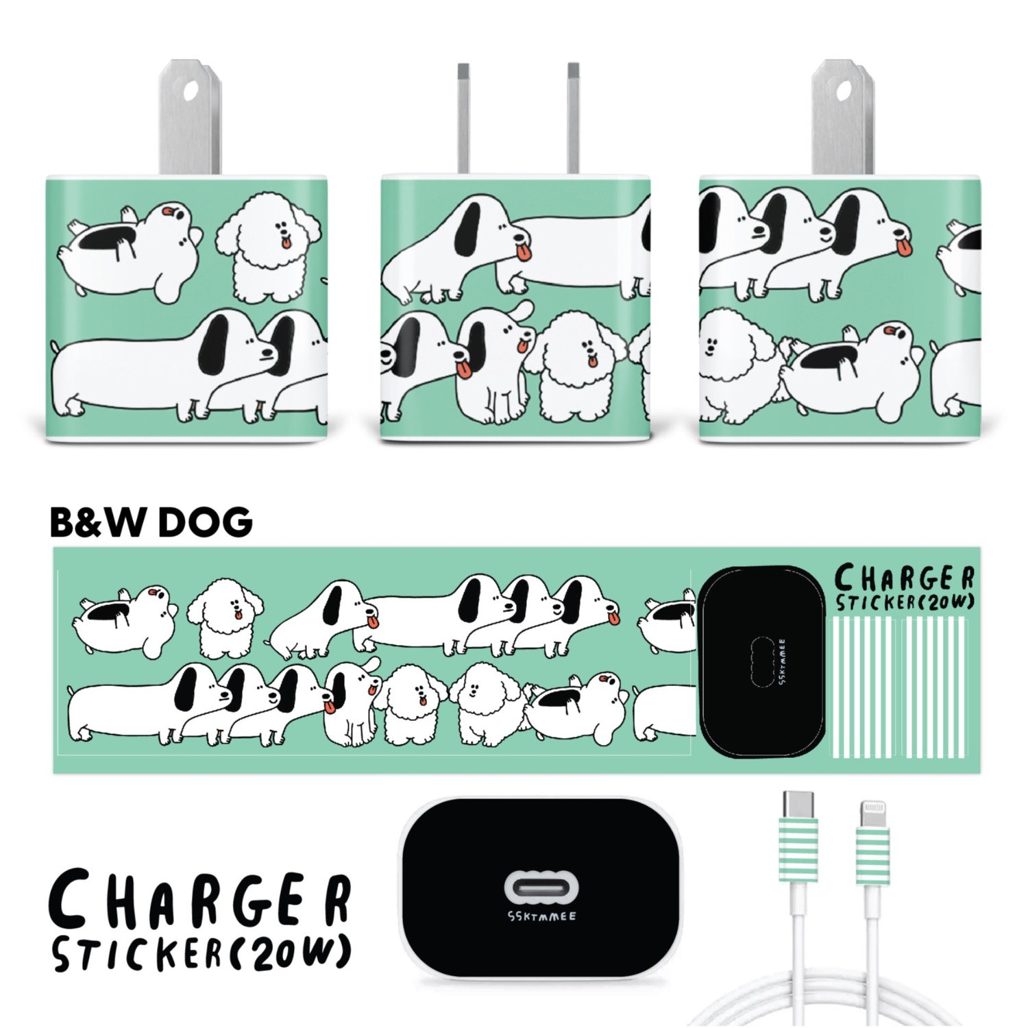 Charger Sticker - B&W Dog