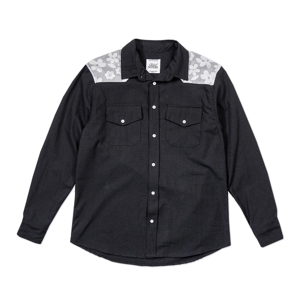 CLUB ✿ 20 Floral-Western Oxford Shirt in Black