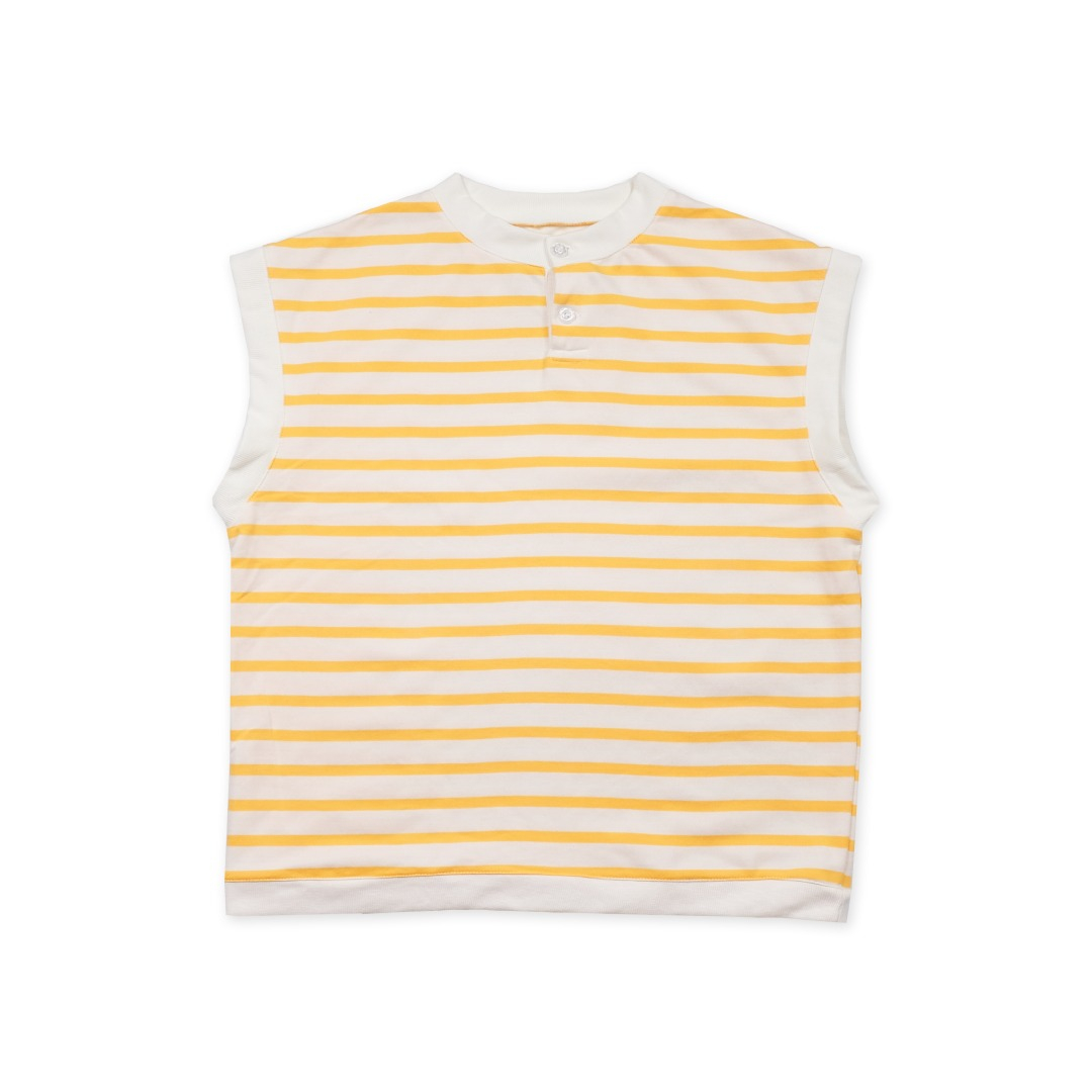 CLUB ✿ 35 Club Striped Sleeved-less T in Yellow/White
