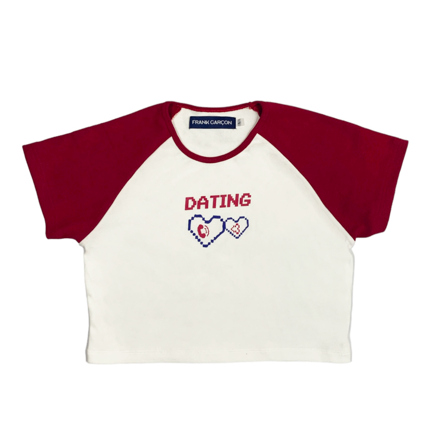 Dating Telecom Baby Tee (White/Red)