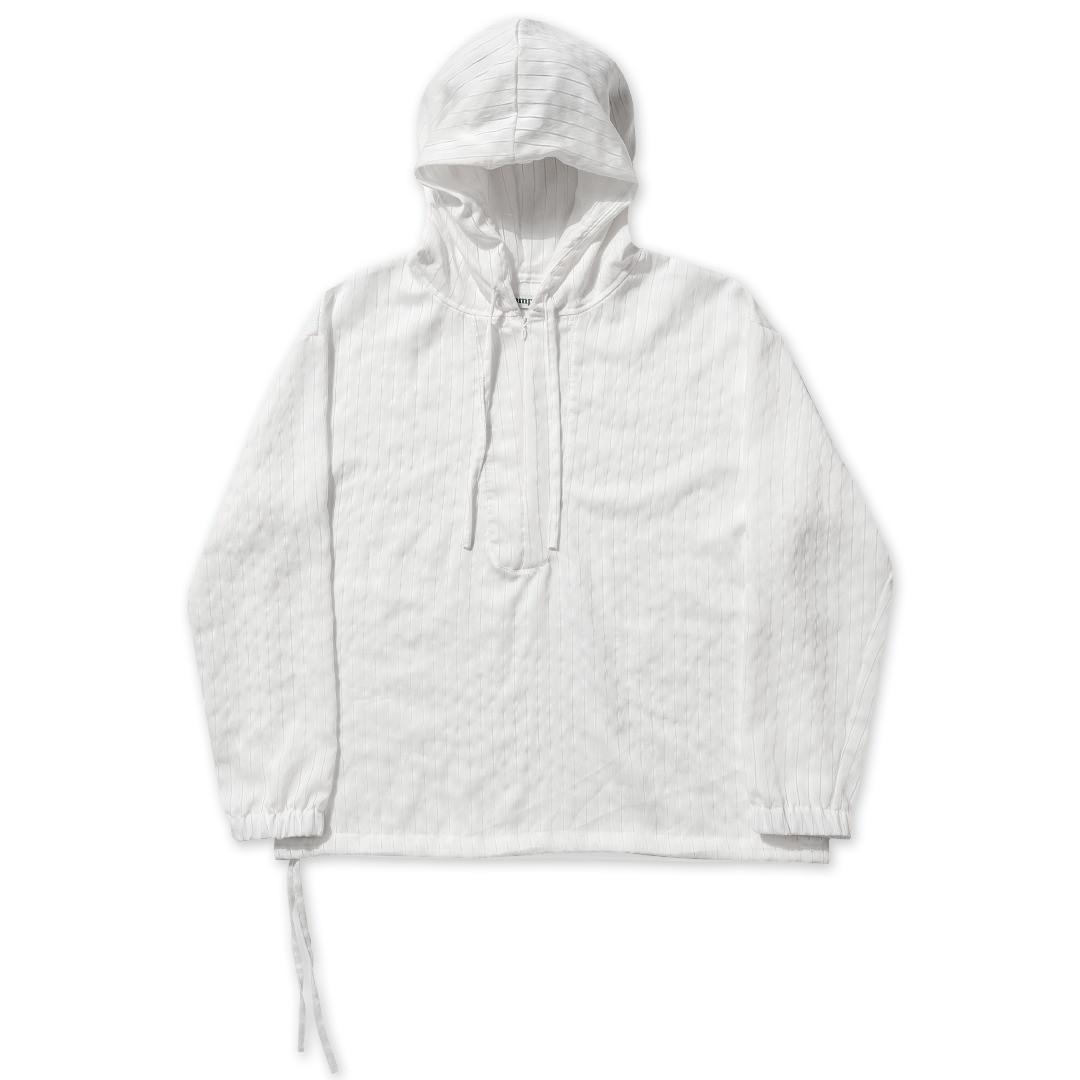 SS Striped Hoodie in White