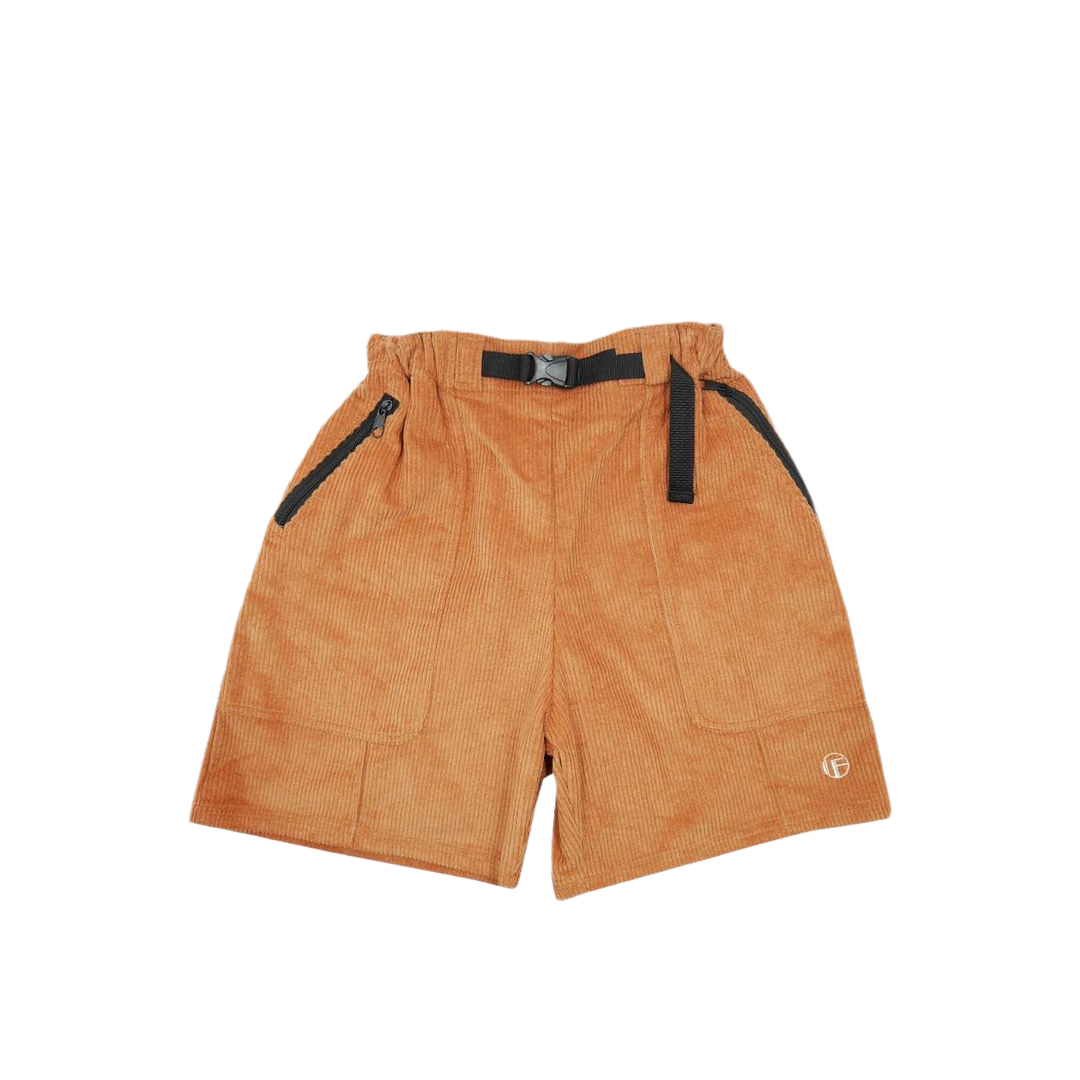 Zipper Corduroy Shorts (Orange)