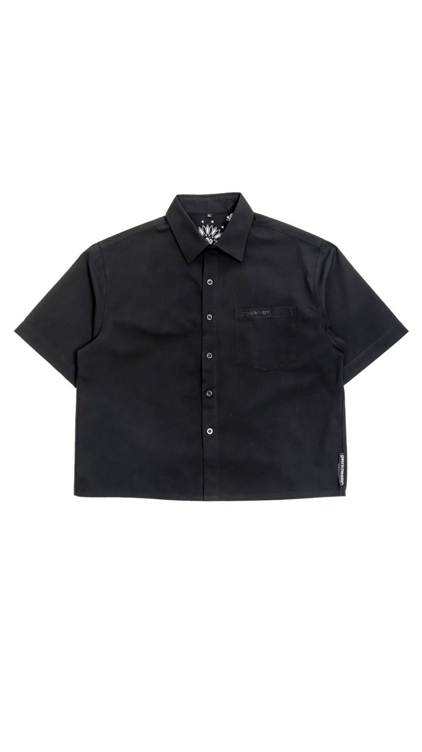 Crop Cuban Shirt (Black)