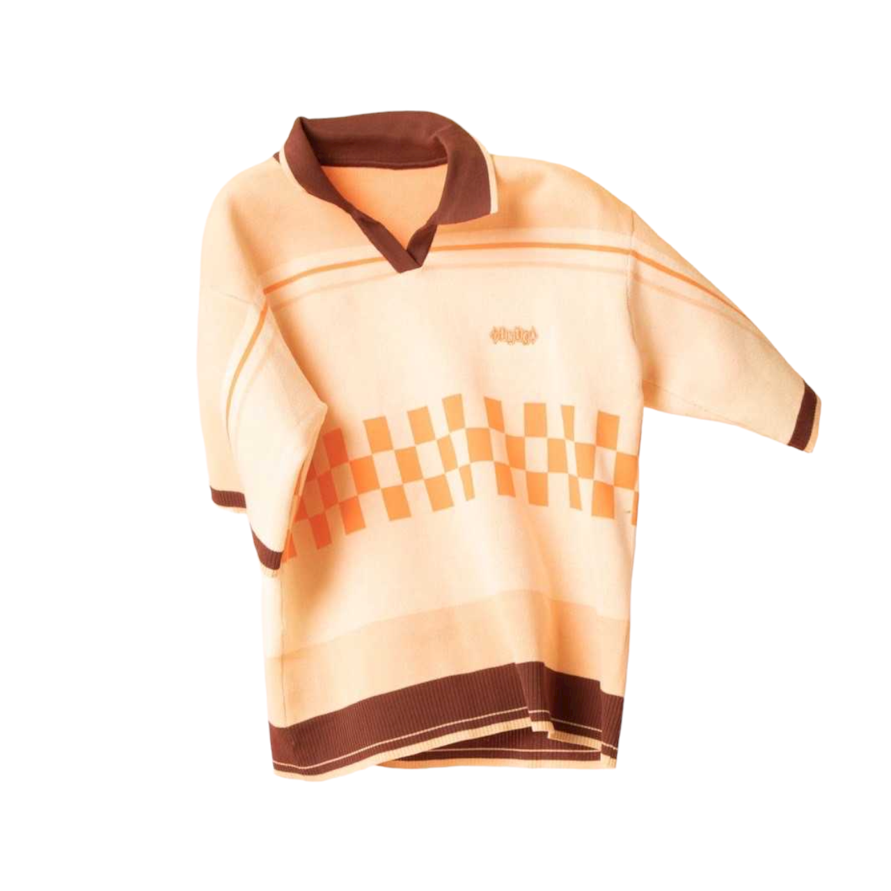 Vineca Club Knitted Polo (Orange / Cream)