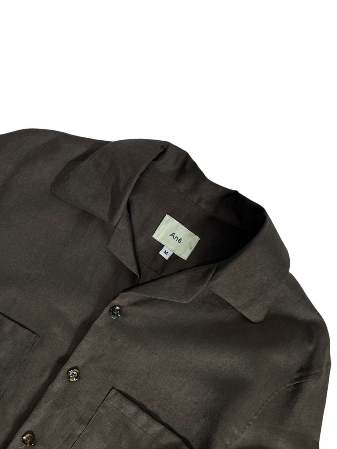 Ane Camp collar shirt (Dark brown linen)