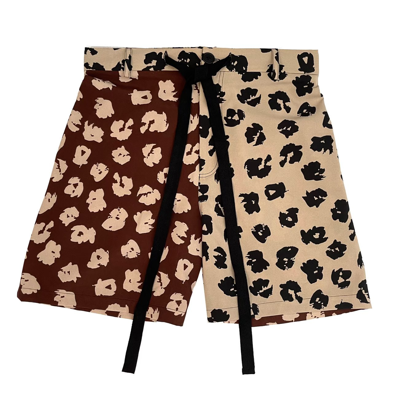 Leopard Double Match Shorts (Brown/Beige)