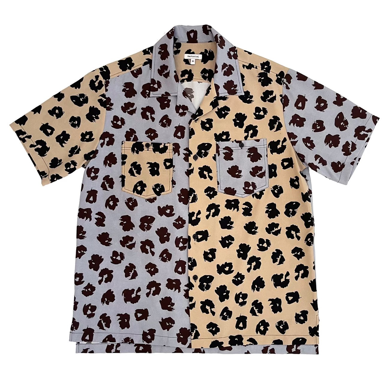 Leopard Double Match Shirt (Blue/Beige)