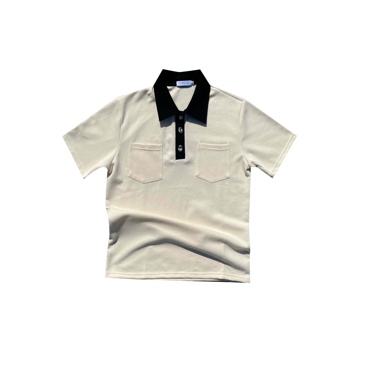 Two-Tone Polo Shirt (Beige)