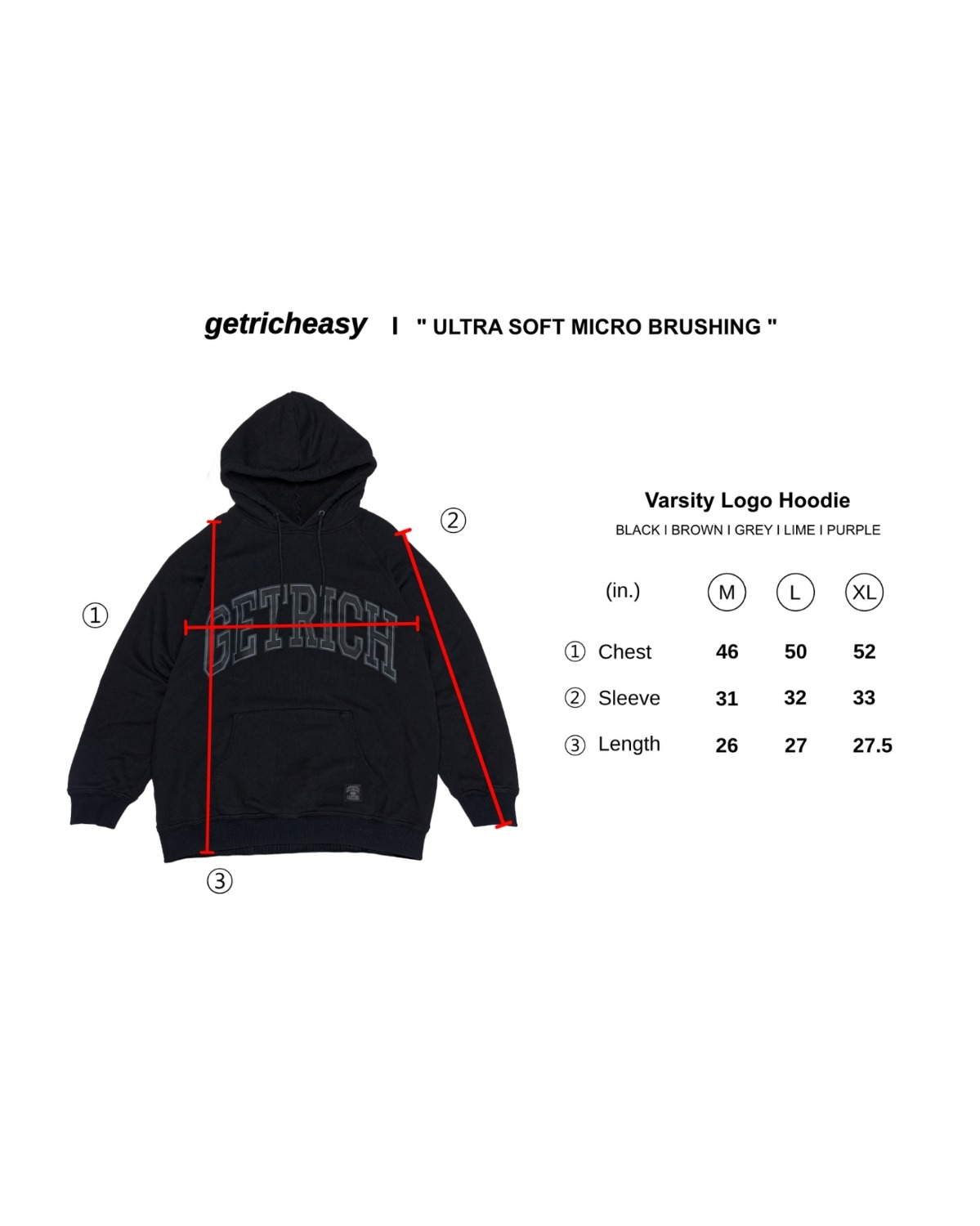 getricheasy™ Varsity Logo Hoodie (Grey)