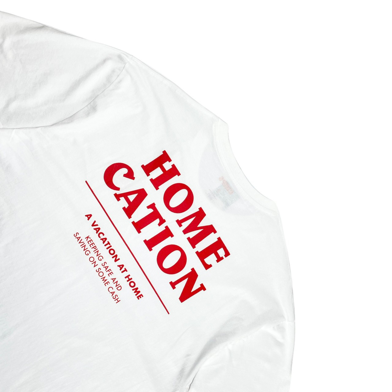 Homecation T-shirt (White - Red)