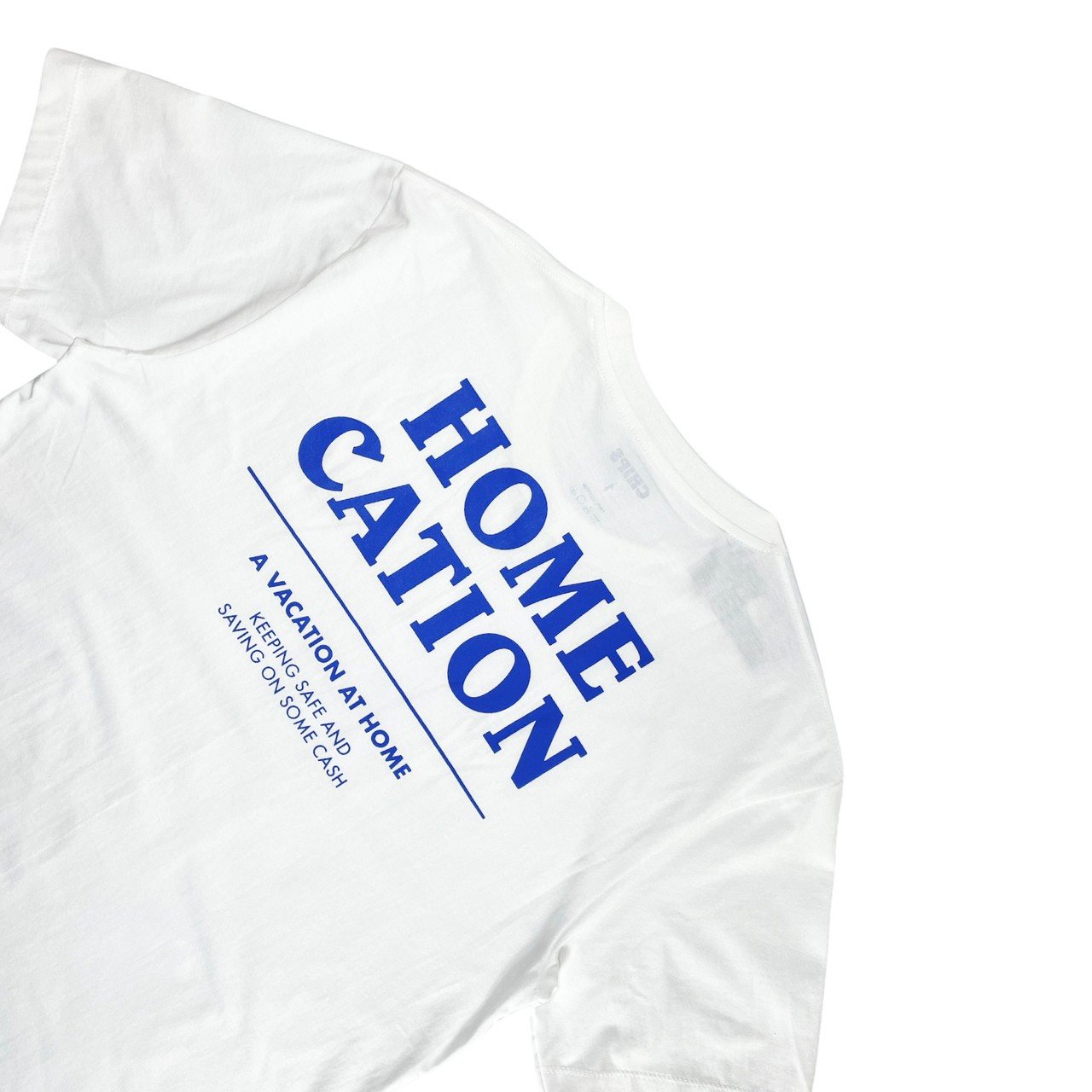 Homecation T-shirt (White-Blue)