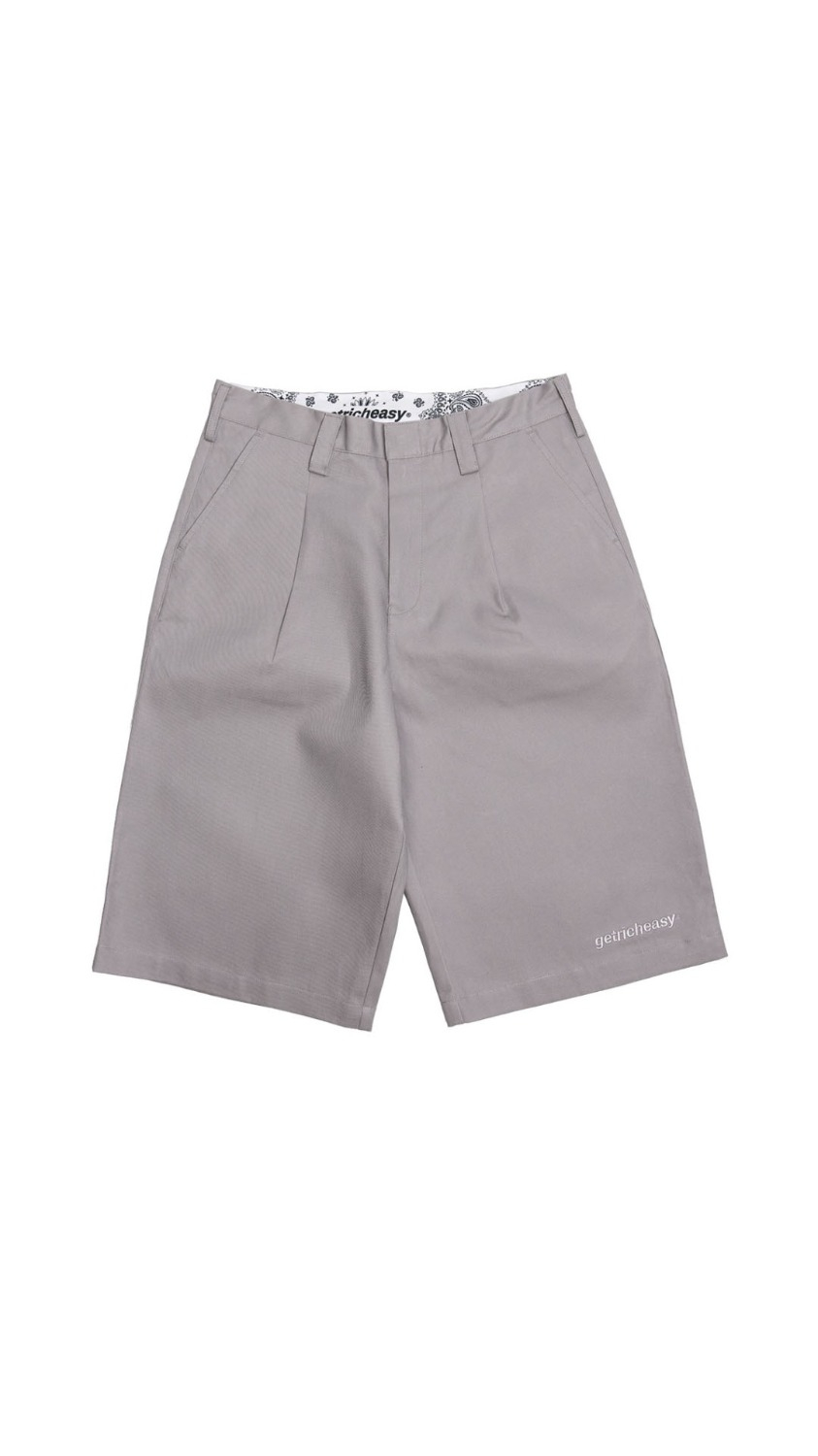 Loose Straight Cotton Shorts Gray | Formalboy