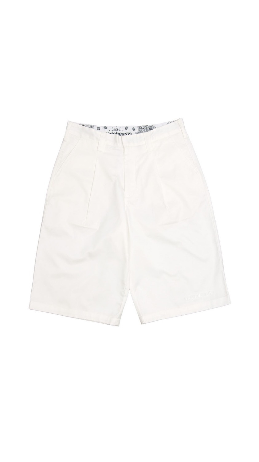 Loose Straight Cotton Shorts White | Formalboy