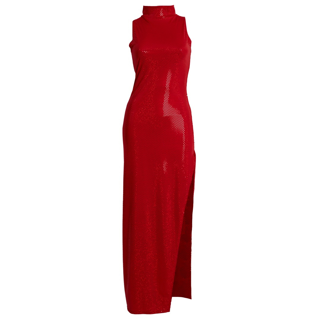 Lunar Turtleneck Dress (Red)