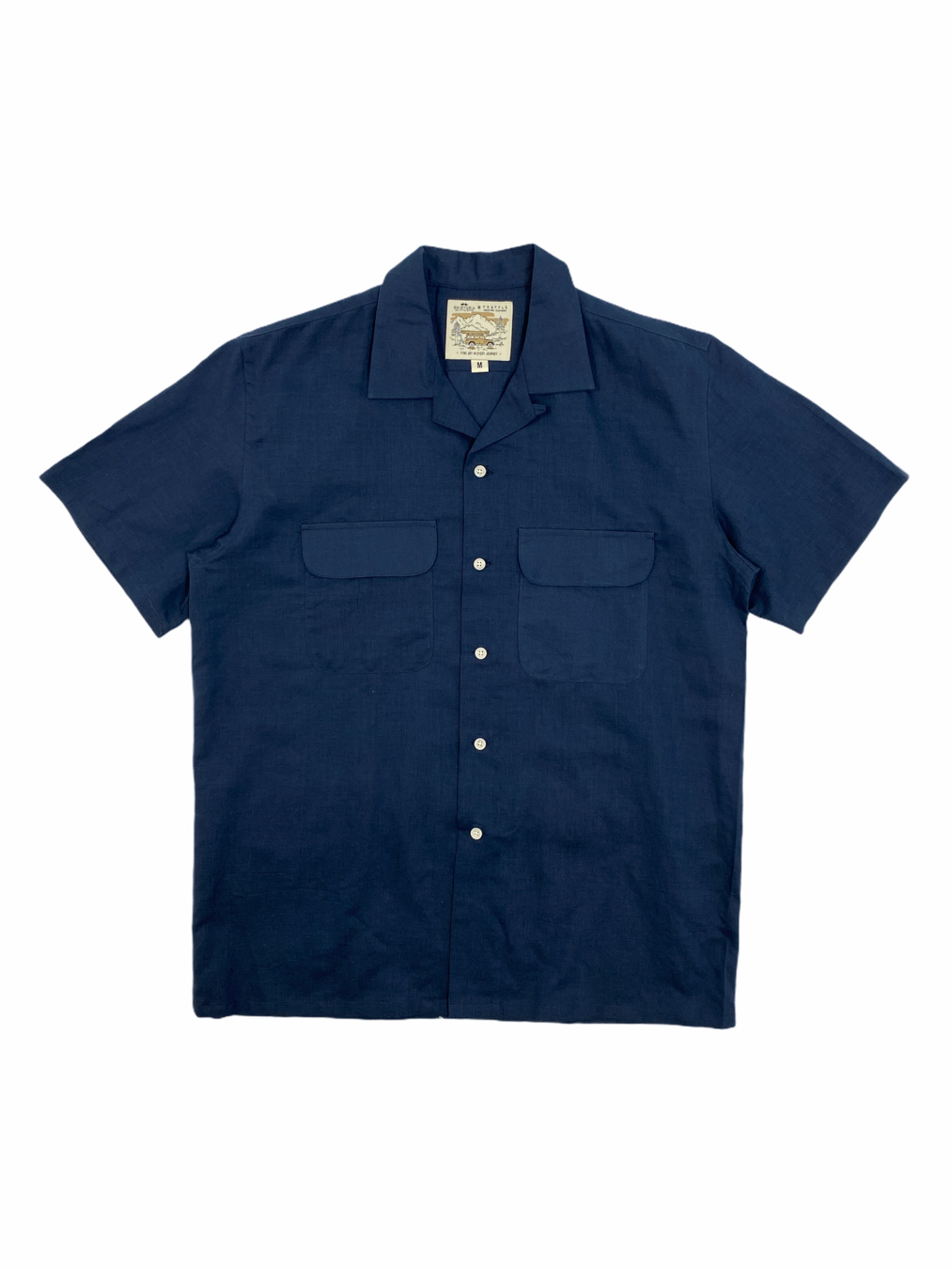 Short Linen Shirt (Navy)