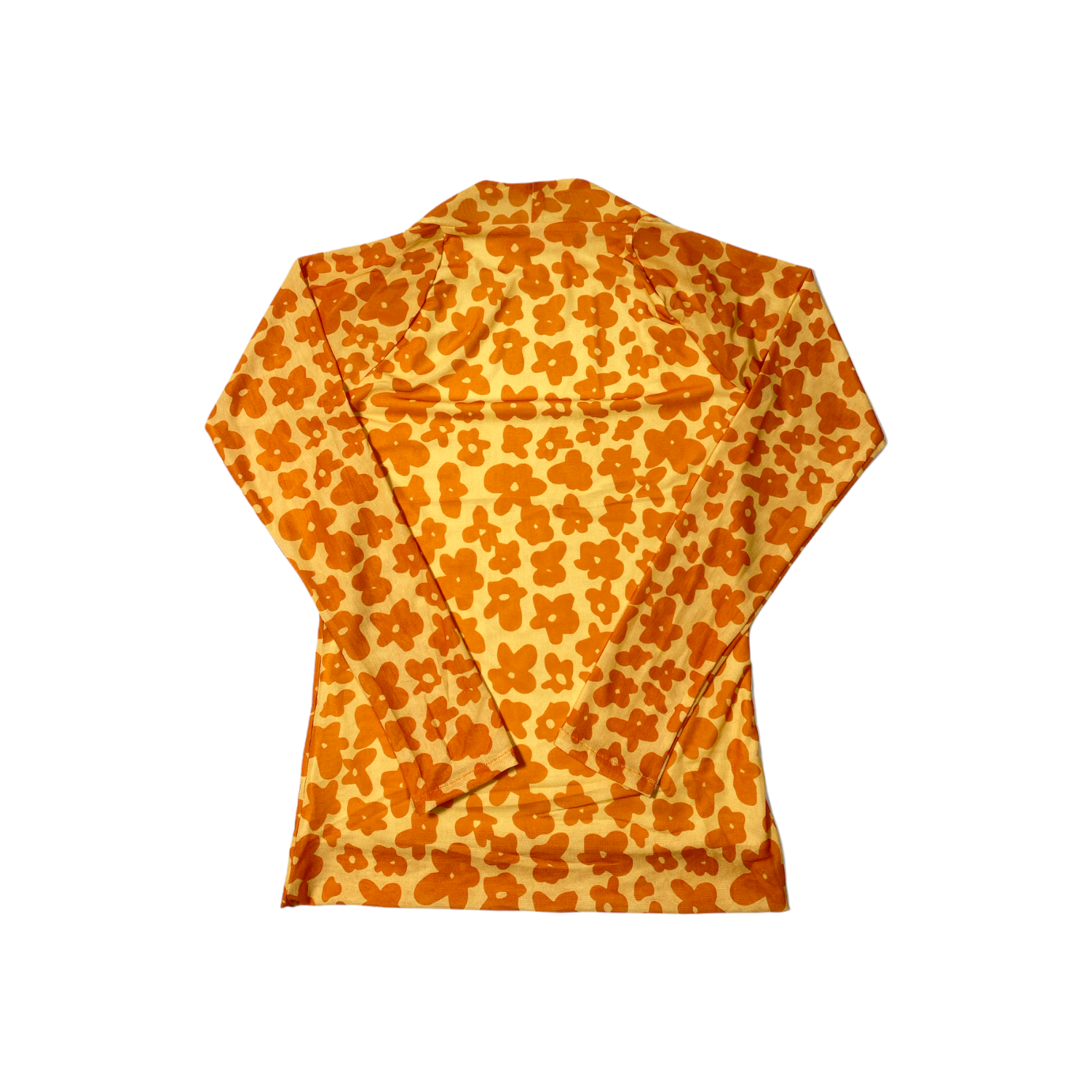 Square - neck floral Top (Orange)