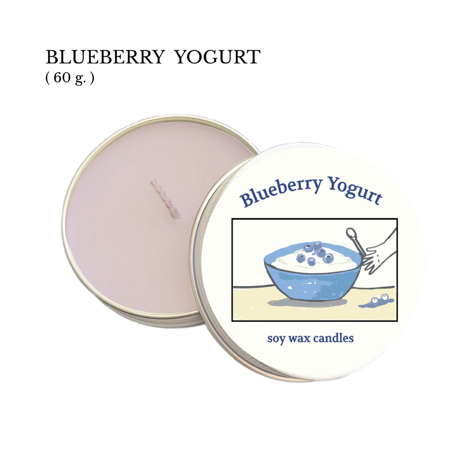 Blueberry yogurt soy candles cassette