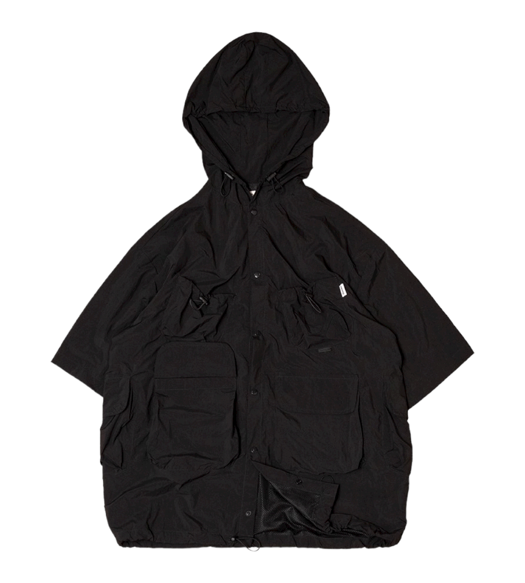 Outdoor Nylon Hoodies 6 pocket Shirt (Black)