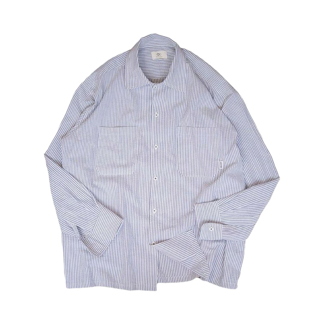 Oversize Shirt Cotton Zucker (Striped Navy)