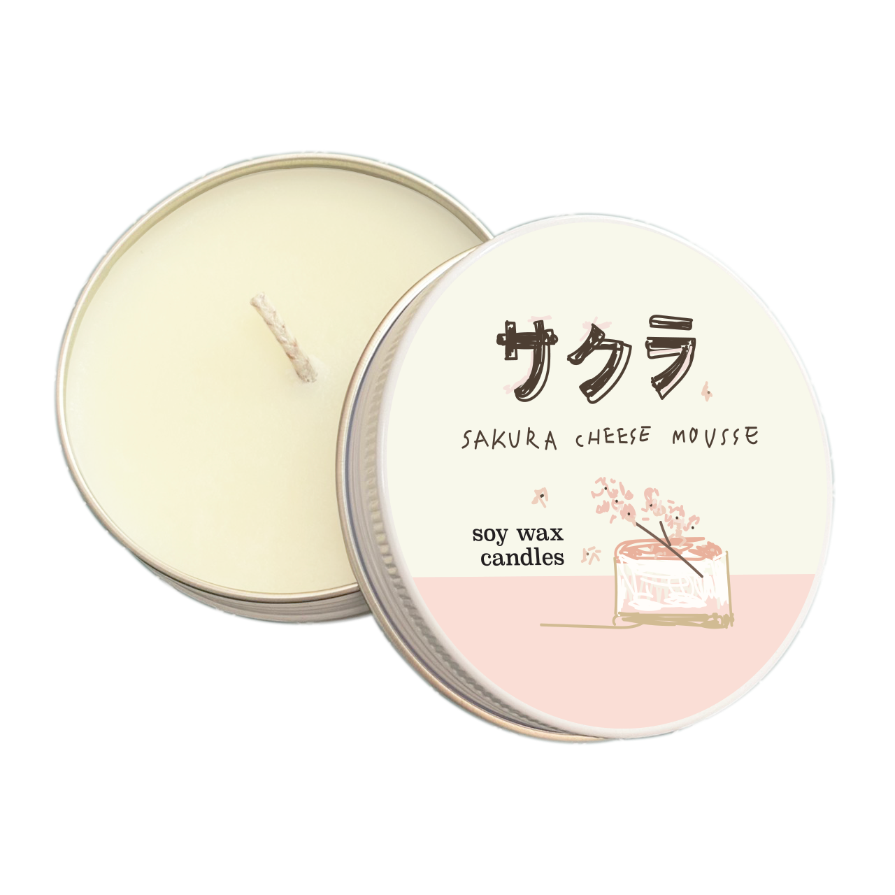 Sakura Cheese Mousse Candles